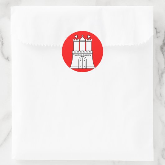 Hamburg, Duitse vlag Ronde Sticker (Tas)