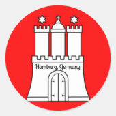 Hamburg, Duitse vlag Ronde Sticker (Voorkant)