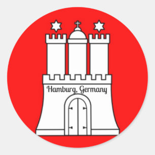 Hamburg, Duitse vlag Ronde Sticker