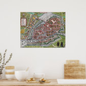 Hamburg Duitsland 1600-kaart Poster (Keuken)