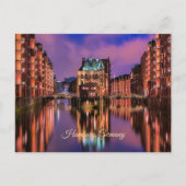 Hamburg, Duitsland bij nacht Briefkaart (Voorkant)