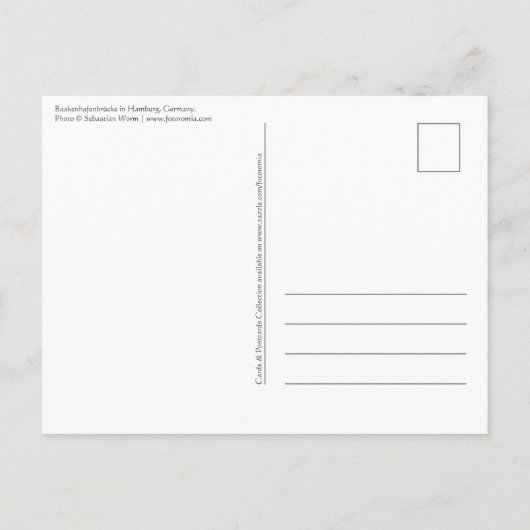 Hamburg Duitsland Briefkaart (Achterkant)