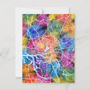 Hamburg Duitsland City Map Briefkaart