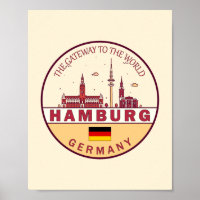 Hamburg Duitsland City Skyline Emblem