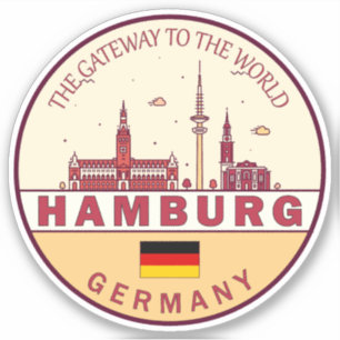 Hamburg Duitsland City Skyline Emblem Sticker