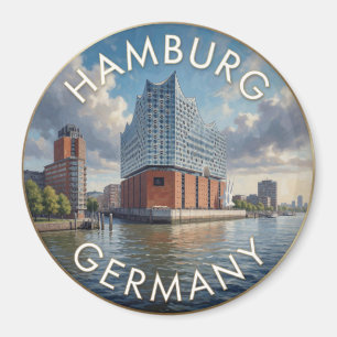 Hamburg Duitsland Elbphilharmonie Rivier Scène Magneet