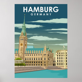 Hamburg Duitsland European City Travel Illustratio Poster
