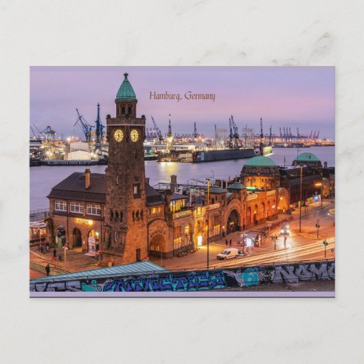 Hamburg Duitsland foto van cityscape Briefkaart (Voorkant)