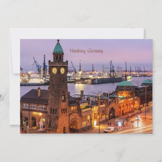 Hamburg Duitsland foto van cityscape Feestdagenkaart (Voorkant)