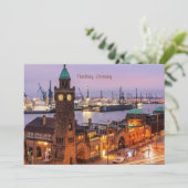 Hamburg Duitsland foto van cityscape Feestdagenkaart (Staand voorkant)