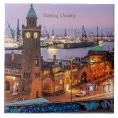 Hamburg Duitsland foto van cityscape Tegeltje (Voorkant)