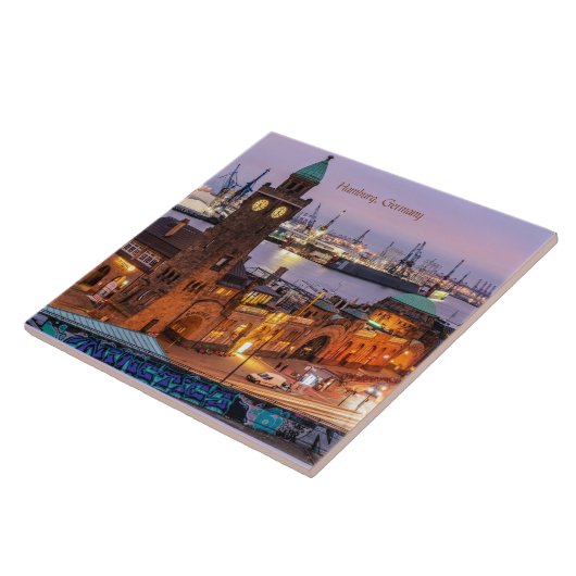 Hamburg Duitsland foto van cityscape Tegeltje (Zijkant)