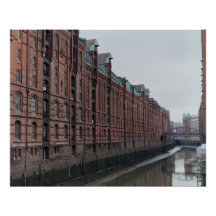Hamburg Duitsland kanaal pakhuizen in de winter
