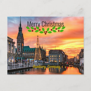 Hamburg, Duitsland Kerstmis Briefkaart