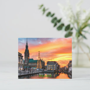 Hamburg, Duitsland Kerstmis Briefkaart