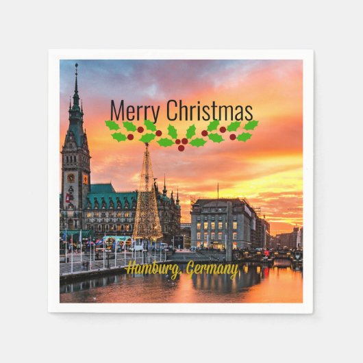 Hamburg, Duitsland Kerstmis Servet (Voorkant)