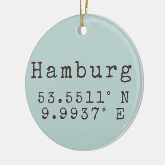 Hamburg Duitsland Latitude Longitude Keramisch Ornament (Links)