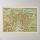  Hamburg Duitsland Map (1854) Poster (Voorkant)