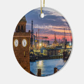 Hamburg, Duitsland panoramisch uitzicht bij scheme Keramisch Ornament (Links)