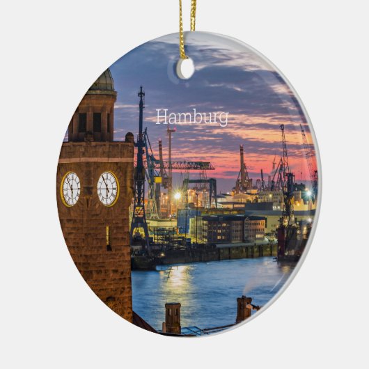 Hamburg, Duitsland panoramisch uitzicht bij scheme Keramisch Ornament (Links)