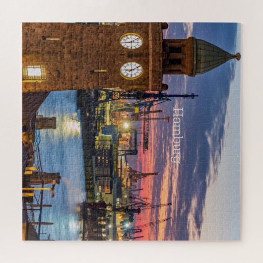 Hamburg, Duitsland panoramisch uitzicht bij scheme Legpuzzel (Horizontaal)