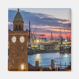 Hamburg, Duitsland panoramisch uitzicht bij scheme Magneet