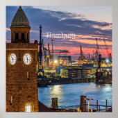 Hamburg, Duitsland panoramisch uitzicht bij scheme Poster (Voorkant)