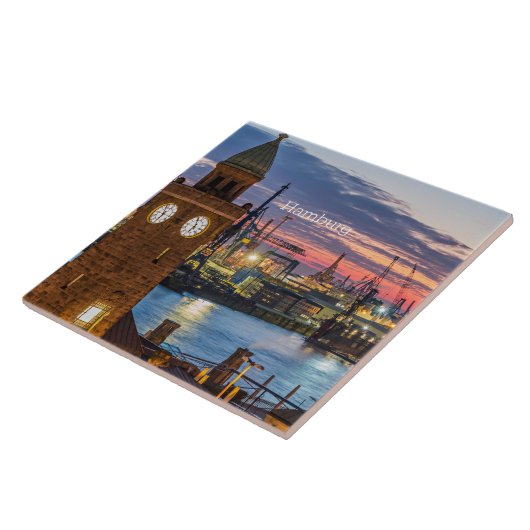 Hamburg, Duitsland panoramisch uitzicht bij scheme Tegeltje (Zijkant)