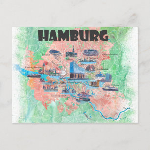 Hamburg Duitsland Reis Favoriete Kaart 