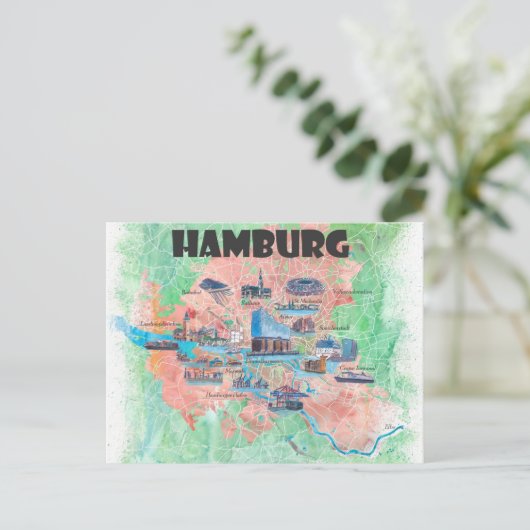 Hamburg Duitsland Reis Favoriete Kaart  (Staand voorkant)
