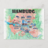 Hamburg Duitsland Reis Favoriete Kaart  (Voorkant)