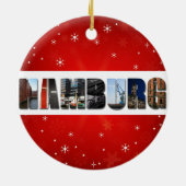 Hamburg Duitsland Reisfoto's met kerstmis Keramisch Ornament (Achterkant)