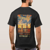 Hamburg Duitsland Reisposter T-shirt (Achterkant)