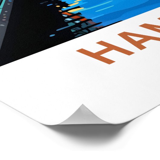 Hamburg Duitsland Reisprint Poster (Hoek)