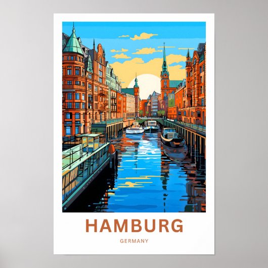 Hamburg Duitsland Reisprint Poster (Voorkant)
