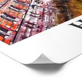 Hamburg Duitsland Reizen Waterverf Hand getekend Poster (Hoek)