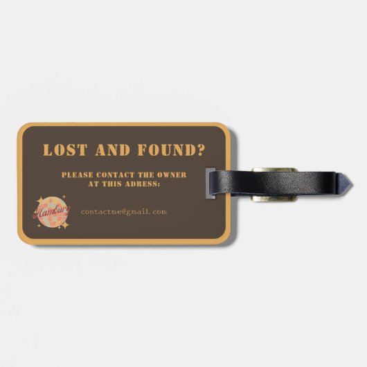 Hamburg Duitsland Retro Vintage Reizen Bagagelabel (Achterkant horizontaal)