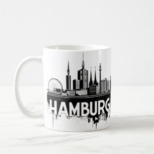 Hamburg Duitsland Silhouet–Stadsgezicht Urbane Wee Koffiemok