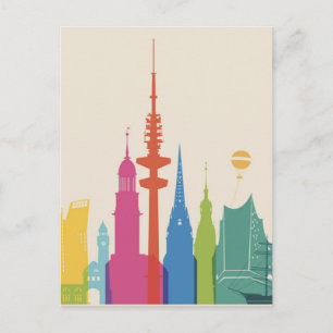 Hamburg Duitsland Skyline Briefkaart