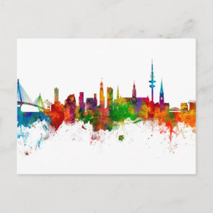 Hamburg Duitsland Skyline Briefkaart