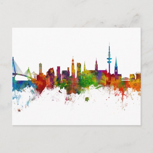 Hamburg Duitsland Skyline Briefkaart (Voorkant)