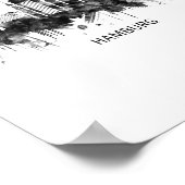 Hamburg Duitsland Skyline BW Poster (Hoek)
