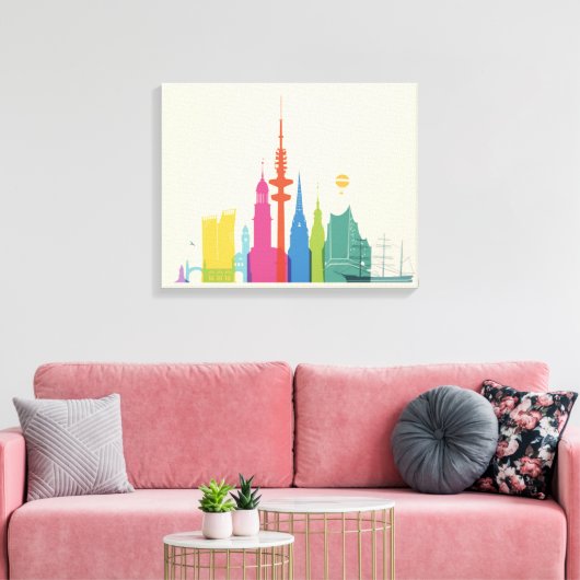 Hamburg Duitsland Skyline Canvas Afdruk (Insitu (Woonkamer))