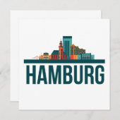 Hamburg Duitsland Skyline Card (Voorkant / Achterkant)