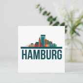 Hamburg Duitsland Skyline Card (Staand voorkant)