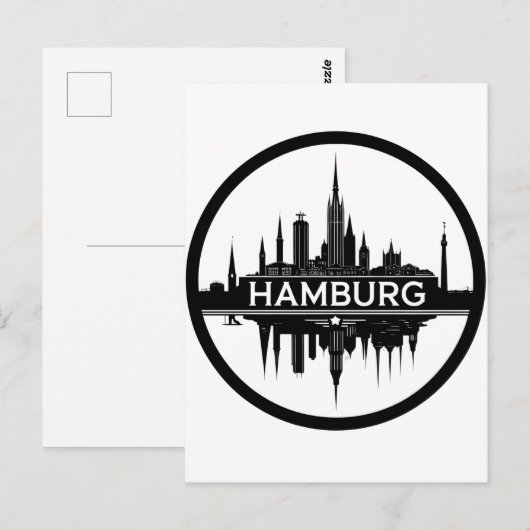 Hamburg Duitsland Skyline – Circle Cityscape Briefkaart (Voorkant / Achterkant)
