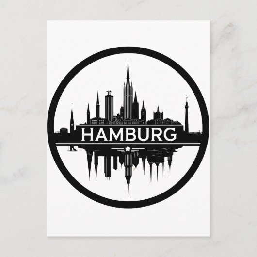 Hamburg Duitsland Skyline – Circle Cityscape Briefkaart (Voorkant)