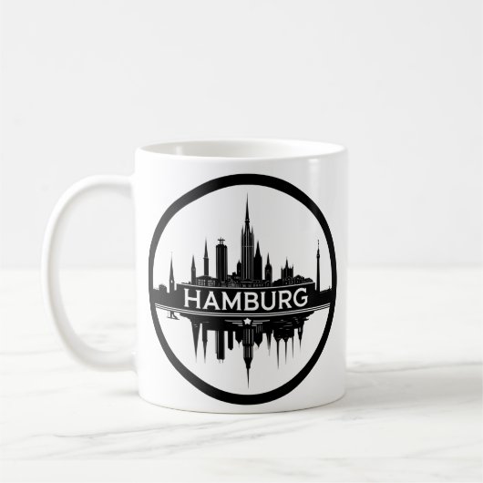 Hamburg Duitsland Skyline –  Circle Cityscape Koffiemok (Links)