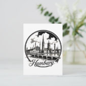 Hamburg Duitsland Skyline –  Circle Sticker Briefkaart (Staand voorkant)