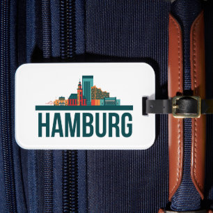 Hamburg Duitsland Skyline Cityscape Bagagelabel